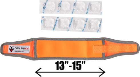 Hi-Vis Dog Cooling Collar, Orange Reflective Re-Freezable Ice Collar for Small Dogs