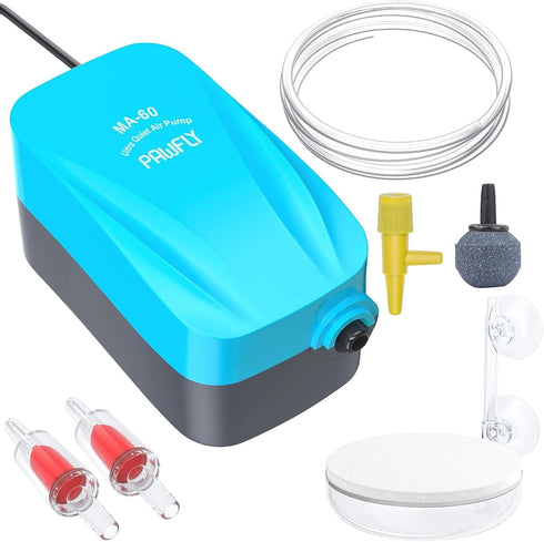 Pawfly Aquarium Compact Air Pump 15-40 GPH Quiet Oxygen Pump for 3-20