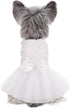 Kuoser Dog Dress, Adorable Pet Wedding Dresses for Small Medium Girl Dogs, White Princess Outfits with Lace Pearl Bow