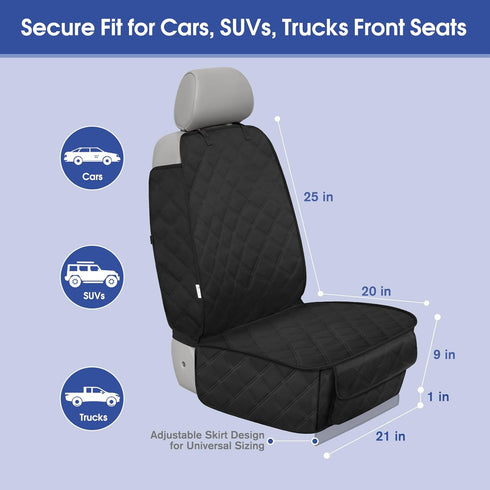 900D (2-Pack) ALLANSING Front Seat Cover for Dogs with Side Flaps, Heavy Duty Waterproof Car Seat Cover, Protects from