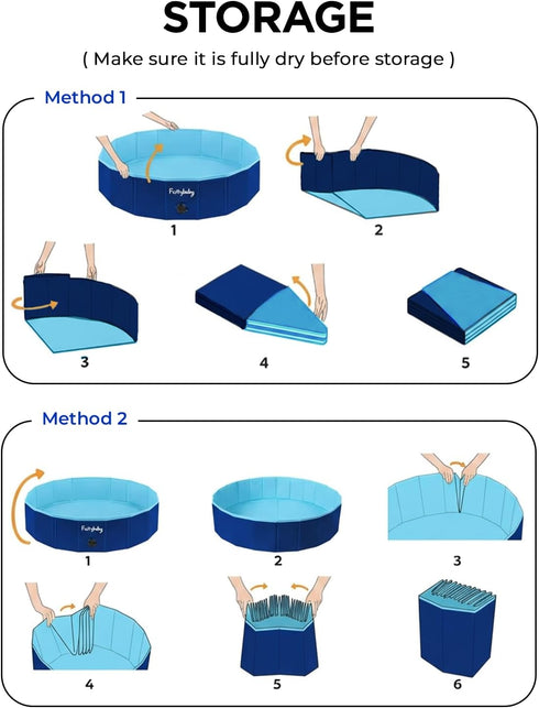 Swimming 39'') Furrybaby Dog Pool, Kiddie Pool with Hard Plastic Foldable Dog Bath Tub Portable for Dogs, Kids and Pet