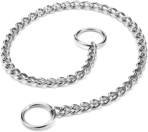 Mogoko Stainless Steel Dog Choke Chain Collar, Puppy Metal P Chain Slip Collar Pet Training Walking Choker(2.0mm;14.0 Inch)
