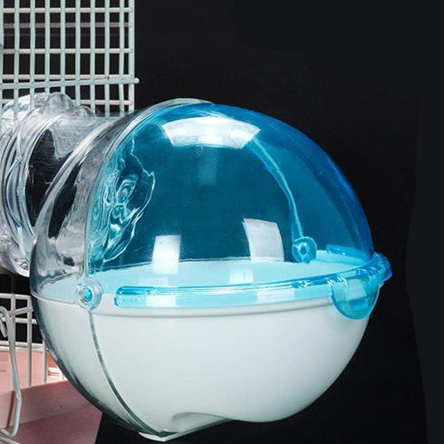 Hamster Bathroom Sand Bath Container, Removable Iron Wire Acrylic Cage Accessories for Gerbil Syrian Hamster Mouse
