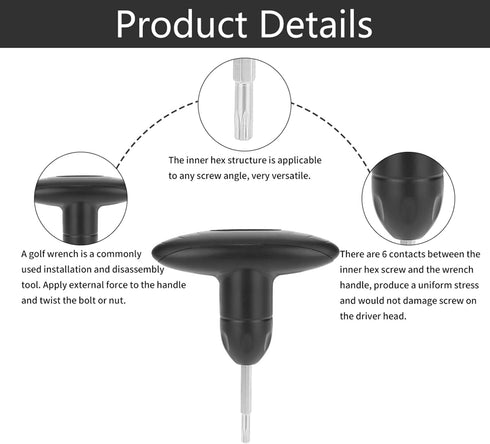 Golf Wrench Tool - Torque Wrench for Golf Head Adjustment, Essential Golf Accessories for Club Driver Shaft
