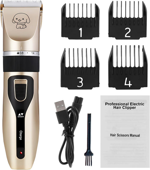 Olnverath Trimmer 4 Dog Grooming Clippers - Low Noise Rechargeable Electric Cat Shaver Shears for All Pets, Dog