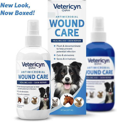 8 Vetericyn Plus Dog Wound Care Spray | Healing Aid and Skin Repair, Clean Wounds, Relieve Itchy Skin, and Prevent