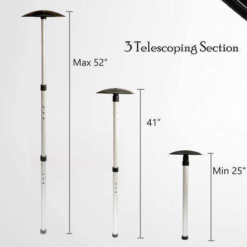 Golf Travel Club Bag Support Rod - Aluminum Adjustable Telescopic Golf Trip Cover Support System Pole