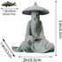Mini Fisherman Figurine, Sandstone Asian Aquarium Decorations, Japanese Garden Ornaments