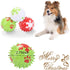 Vehomy Christmas Squeaky Dog Toys - 3Pcs Spicy Dog Chewing Balls with Snowflake Pattern Xmas Dog Stab Ball Cleaning Teeth Toys Balls with High Bounce for Small Medium Large Pet Dogs