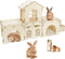 BWOGUE Extra Large Wooden Rabbit Hideout Castle, Detachable Bunny Castle for Rabbits