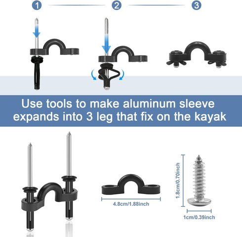HLOGREE Kayak Handles 2/4 Pack, Replacement Handles with Rivets for Emotion/Pelican/Hobie/Lifetime Kayaks