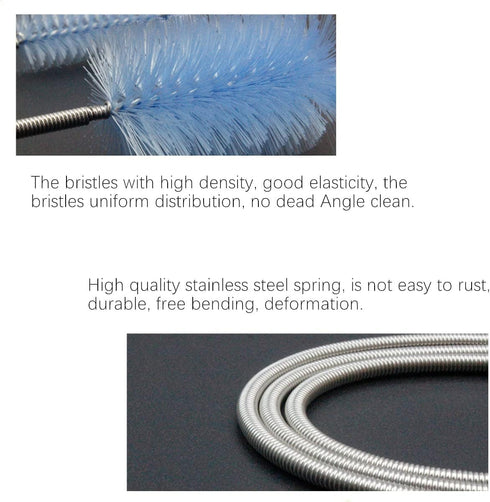 Aquarium Filter Hose Brush, Stainless Steel Long Tube Cleaning Brush for Fish Tank, Home Kitchen, Glasses Straws