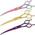 Dog Grooming Scissors - Premium Stainless Steel Curved Hair Cutting Scissors for Dogs & Cats (Purple)