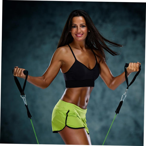 Garneck 4pcs Resistance Band Handles - Plastic D Ring Exercise Strap Foam Handle for Home Gym Fitness Equipment