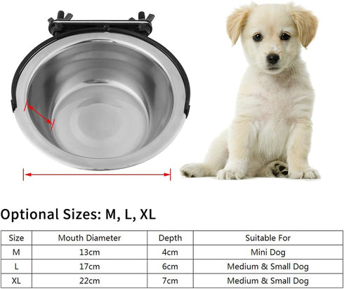 Dog Bowls, Dripless Water Bowl for Small Dogs, Stainless Steel Feeding Bowl for Cats and Pets