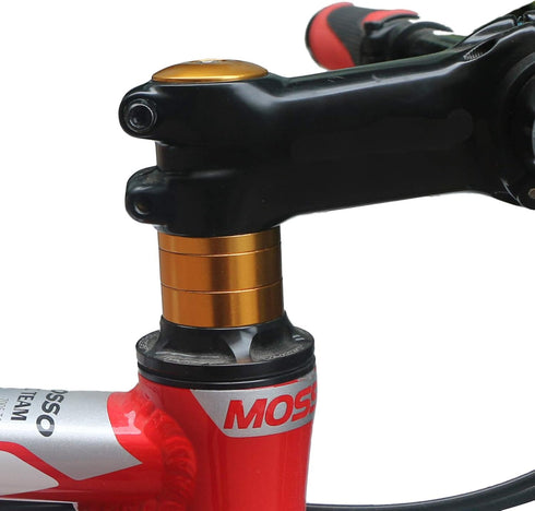 GANOPPER 1 1/8 Inch Headset Spacer with Stem Top Cap, Available in Black, Red, Blue, Gold