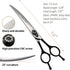 FENICE PEAK Dog Grooming Curved Scissors, Japan 440C Stainless Steel, Sharp Blade, 7.0 Inch for Pets