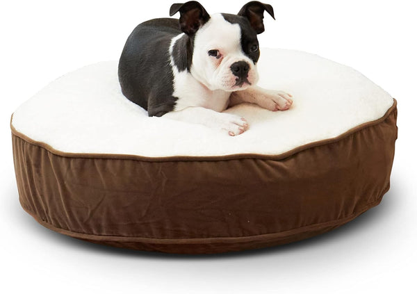 South Pine Porch Samson Deluxe Round Pillow Style Dog Bed - Latte, Extra Small (24")