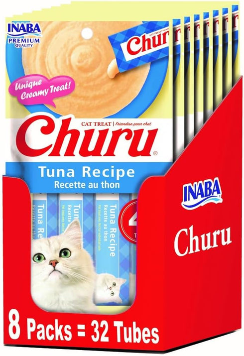 INABA Churu Lickable Pure Natural Cat Treats - Tuna Recipe (4 Servings