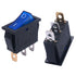 Twidec 5Pcs Rocker Switch Toggle AC 20A/125V, 15A/250V SPST 3 Pins ON/Off Blue LED Light Illuminated Switch