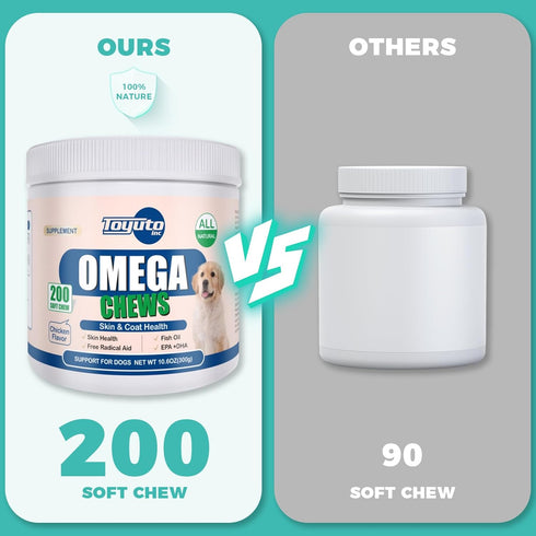 Omega-3 Multivitamin Skin and Coat Supplement for Dogs, Omega 3 Fish Oil Supplement, Supports Shedding and Immunity