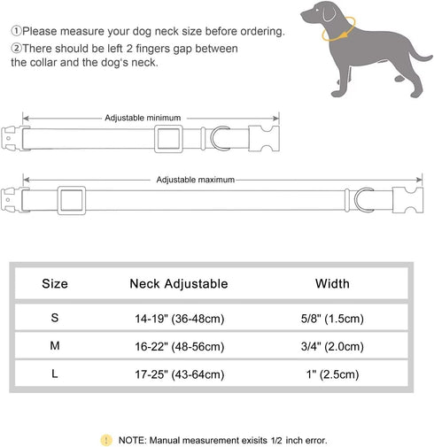 Beirui Cute Girl Dog Collars for Small Medium Large Dogs, Floral Patterns Female Pet Collars with Flower for Wedding