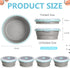 Suclain 4 Pcs Collapsible Silicone Camping Bowl Set, Expandable Food Storage Container, Blue Rim Gray, 12 oz