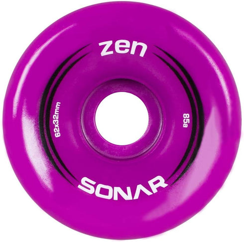 Sonar Wheels - Zen - Quad Roller Skate Wheels - 4 Pack of 32mm x 62mm 85A Wheels | Magenta