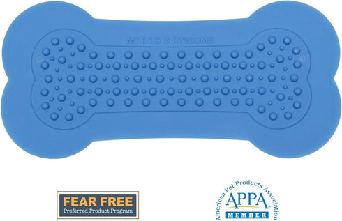 Lick Lick Pad Dog Accessories, Large Suction Dog Peanut Butter Lick Pad for Bathing Station (2 Pack, Blue)