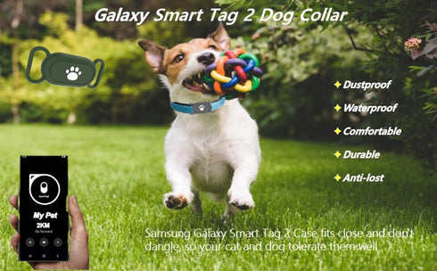5 Pack Dog Collar Holder for Samsung Galaxy Smarttag 2, Waterproof Silicone Tracker Case Holder for Pets