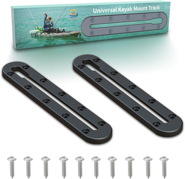 Kayak Track - Low Profile Mount Track for Fishing Rod Holder, Cup Holder, Anchor Cleats, Pack of 2