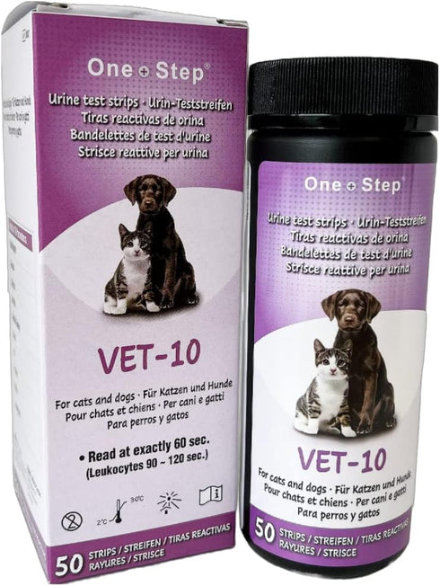 Pet Urine Testing Strips, 50 x Urinalysis Parameter Tests for Dogs, Cats, Accurate Testing for Vets