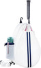 White PU One Shoulder Crossbody Tennis Backpack Sling Bag for Women with Water Bottle Holder