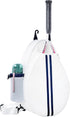 White PU One Shoulder Crossbody Tennis Backpack Sling Bag for Women with Water Bottle Holder