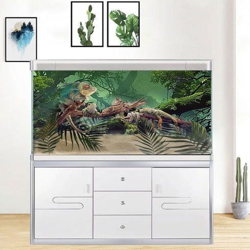 Foggy Forest Terrarium Background, 48x24 inches Polyester Background for Tropical Reptile Habitat