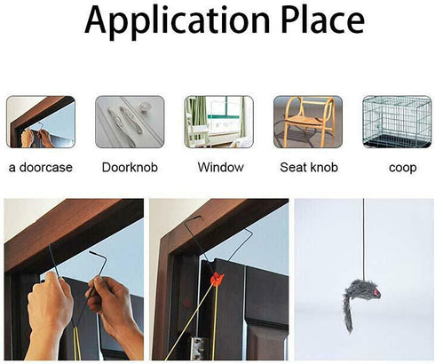 YUGYUJ Cat Toy Rope Mouse, Hanging Retractable Cat Catching Toy, Interactive Plush Mice for Cats