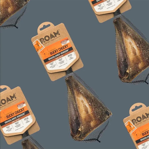 ROAM Pet Treats Bucky Chucky – Grasslands Venison Dog Bone, All Natural, Grain-Free, Gluten-Free, Single Ingredient