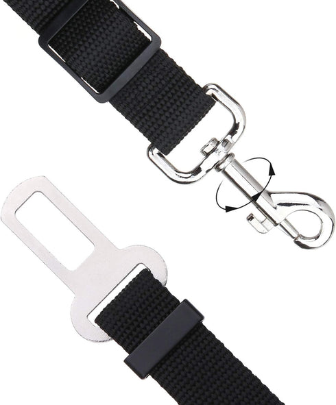 Elisel 2 Packs Adjustable Length Pet Dog Cat Car Seat Belt | Pet Accessories for Dogs, Cats, and Pets (Black)