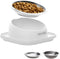 Cat Bowls Elevated Tilted Whisker Friendly - Shallow Stainless Steel Food Dishes for Indoor Cats, Elevated Design