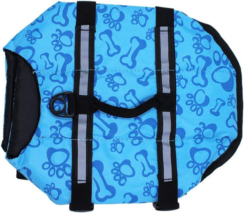 Dog Life Jacket – Easy-Fit Adjustable Belt Pet Saver Swimming Safety Swimsuit (M, Blue)