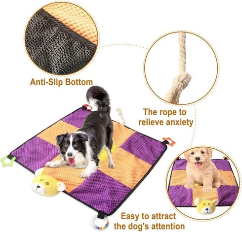 IFOYO Puppy Play Mat, Puppy Chew Toys with Teething Ropes, Durable Dog Sleeping Pad, Interactive Toy for Small Medium