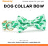 Dog/Cat Bow Collar, Green Dinosaur Pattern, Small (10" - 16")