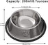 Stainless Steel Cat Bowl, 2 Pack Metal Dog Bowls for Food and Water, Non-Slip Pet Feeding Dish Bowl with Rubber Base for Indoor Cats Small Dogs