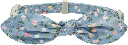 Dog Collar with Bowtie, Cotton Floral Bowtie Collars for Small Medium Puppy Female & Male Dogs, Wedding Holiday