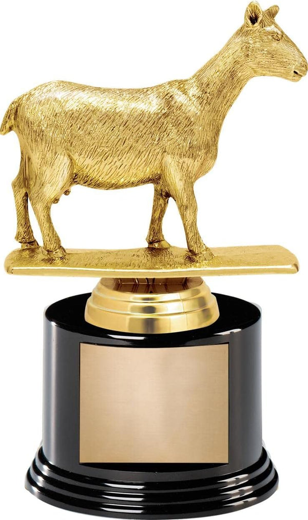 Crown Awards 6.5" Goat Dairy Trophy On Round Base