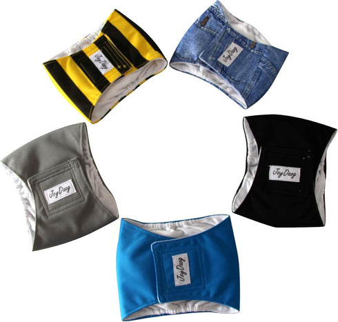 Reusable Dog Belly Bands for Male Dogs - 5 Pack Premium Washable Diapers, XS Size