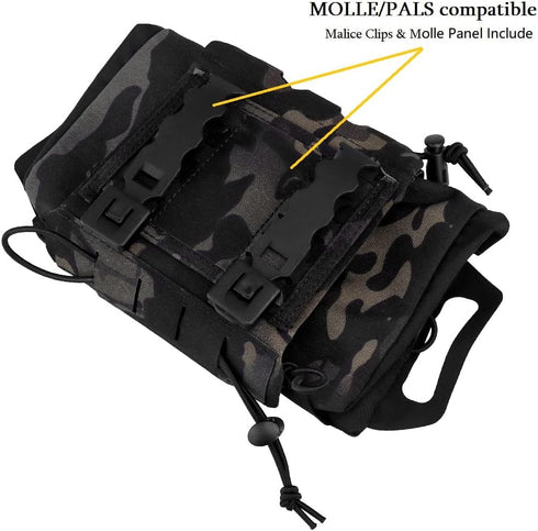 Tactical Military MOLLE Pouch, Rapid First-aid Belt Pouch, Survival Med Roll Carrier with Hypalon Handle