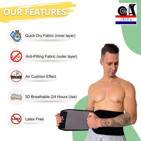 IRUFA,WA-OS-11,3D Trimmer, Breathable Spacer Fabric Waist Body Shaper, Abdominal Binder, Black