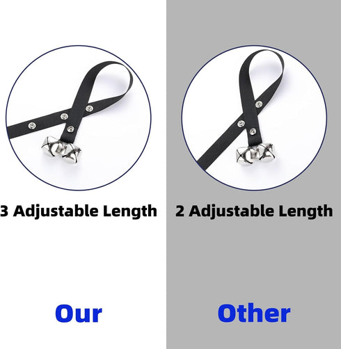 2 Pack Dog Doorbells - Adjustable Strap Potty Training Bell Communication Device with Free Whistle