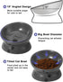 Y YHY Raised Cat Food Bowl, Ceramic Elevated Cat Bowl, Title Angle Protect Cat's Spine, Anti Vomiting Cat Dish, Backflow Prevention, Grey